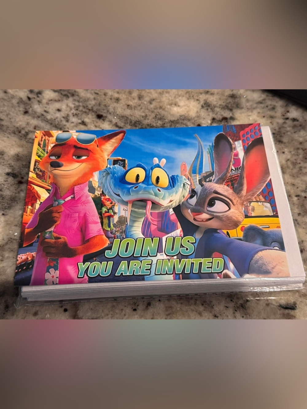 Zootopia-Themed Party Invitation Cards - Multicolor 16pc